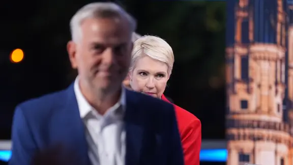 Manuela Schwesig (SPD) und Leif-Erik Holm (AfD).