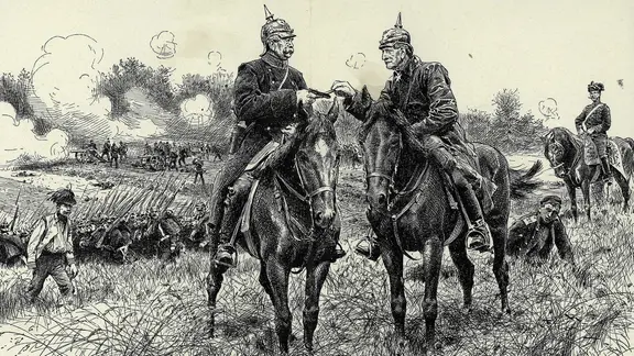 Otto von Bismarck und Helmuth von Moltke bei Königgrätz