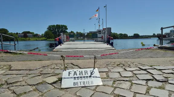 die Fähre in Arnis ist außer Betrieb