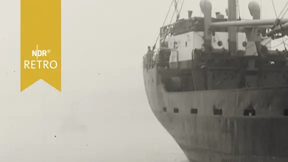 Schiff im Nebel im Mittellandkanal 1965