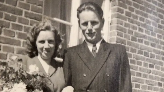Annemarie und Walter Kutter bei ihrer Hochzeit