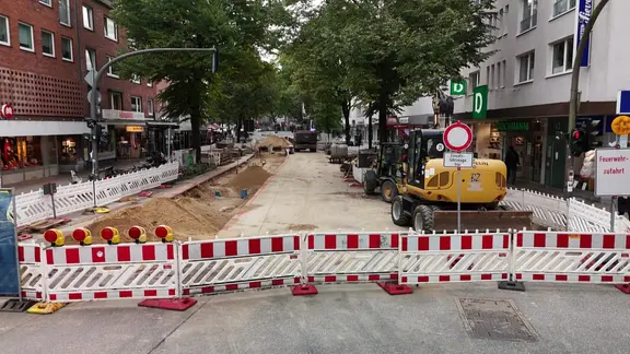 Eine Baustelle an der Hamburger Osterstraße.