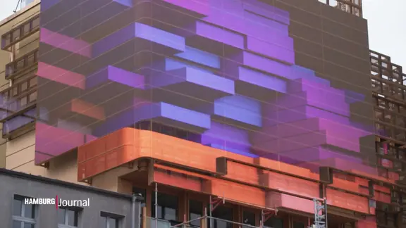 3D-Effekt an der LED-Fassade.