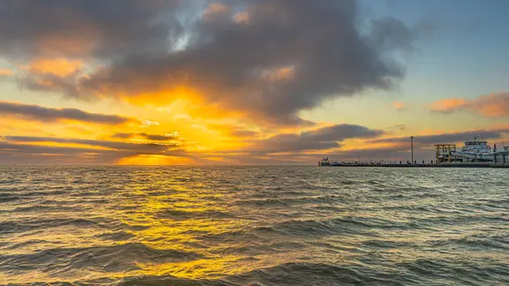 Sonne über der Nordsee.