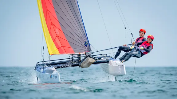 Paul Kohlhoff und Alica Stuhlemmer segeln bei der Kieler Woche.
