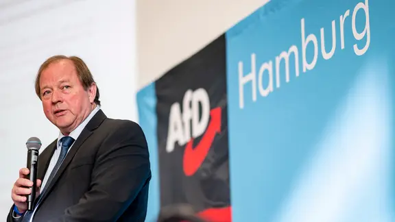 Der Spitzenkandidat der Hamburger AfD Dirk Nockemann.