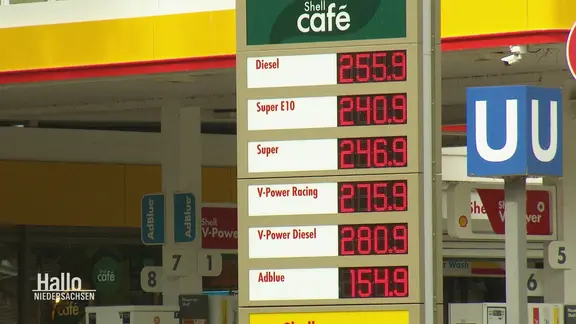 Preisanzeige einer Tankstelle
