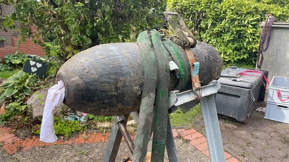 DIe entschärfte Bombe aus Schwentinental.