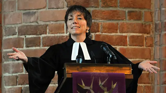 Die Ex-Bischöfin Margot Käßmann spricht am 18. März 2012 in der Marktkirche in Hannover