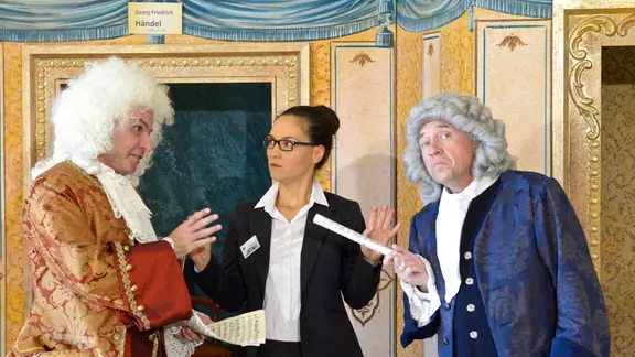 Jörg Schade und Franz-Georg Stähling als Bach und Händel in "Krach mit Bach"