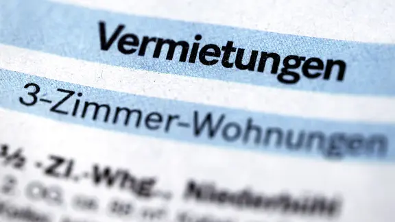 Anzeige für Vermietungen.