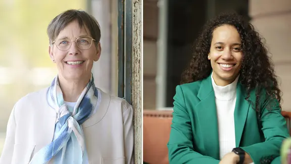 Ulrike Witt und Onyeka Oshionwu in einer Bildkombo.