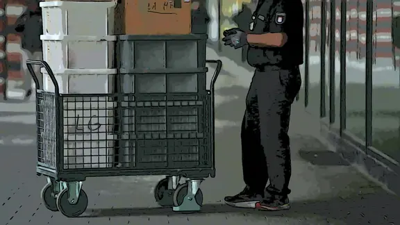 Ein Justiz-Mitarbeiter bringt Akten in die Staatsanwaltschaft Hamburg (Symbolbild)