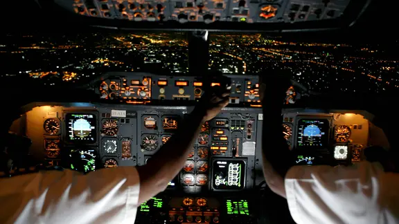 Cockpit eines Flugzeugs