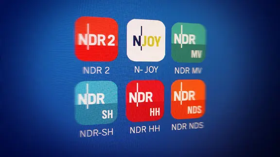Das Bild zeigt die verschiedenen NDR Apps