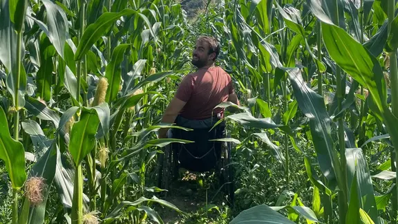Landwirt Jakob im Rollstuhl