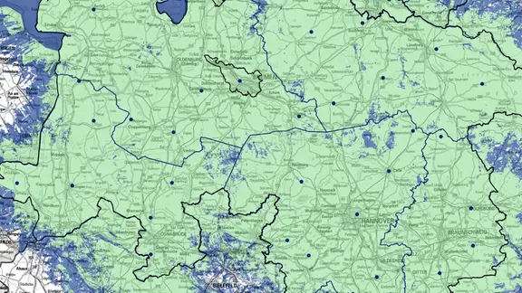 Die Versorgung von DAB+ in Niedersachsen