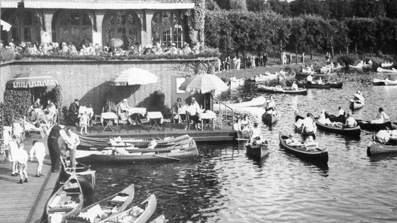 Undatierte Aufnahme des Anlegers am Parkcafé im Hamburger Stadtpark