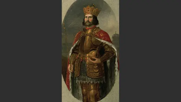 Der welfische Kaiser Otto IV. Ausschnitt eines Gemäldes von Christian Tunica von 1835 im Braunschweigischen Landesmuseum.
