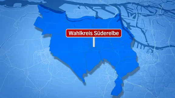 Kartengrafik des Wahlkreis Süderelbe.