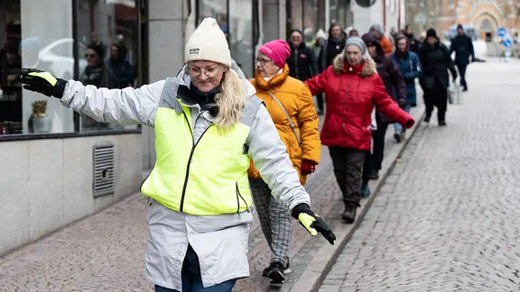 Maria Ringsén führt den Tantparkour in Borås an.