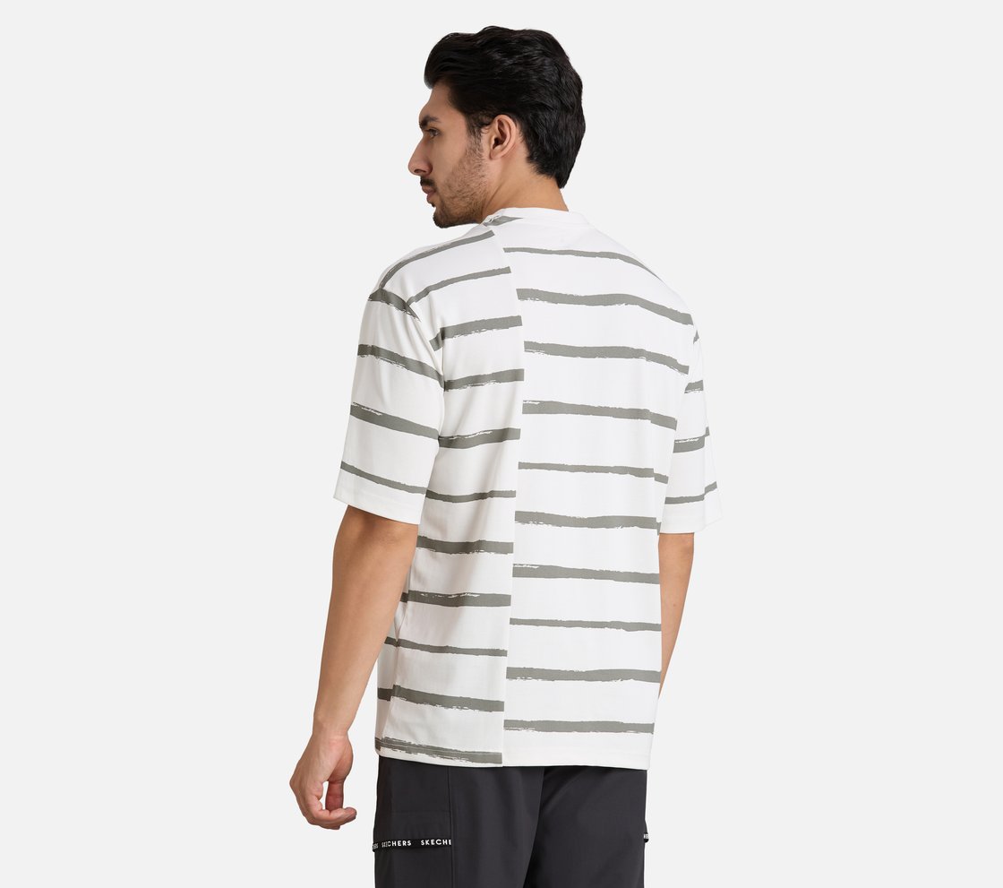 MISMATCH STRIPE PANEL TEE, WHITE