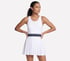 Court Pleated Dress, WHITE, full
