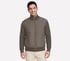 The Hoodless Hoodie Cozy Fit Knit Hybrid Jacket, BROWN / OLIVE, full