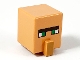 Part No: 23766pb006  Name: Minifigure, Head, Modified Cube Tall with Raised Rectangle with Pixelated Dark Brown Wide Unibrow, Green Eyes, and Medium Nougat Nose Pattern