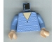 Part No: 973pb0310c01  Name: Torso Spider-Man V-Neck Sweater Pattern (Mary Jane 4) / Medium Blue Arms / Light Nougat Hands