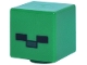 Part No: 19729pb005  Name: Minifigure, Head, Modified Cube with Pixelated Black Eyes and Dark Green Nose Pattern (Minecraft Zombie)