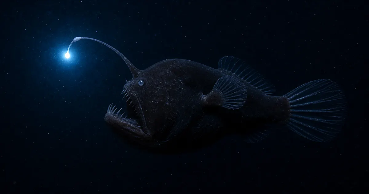 The Mystery of the Anglerfish's Hunting and Reproduction: A Glowing Lantern and a Male That Fuses Into the Female