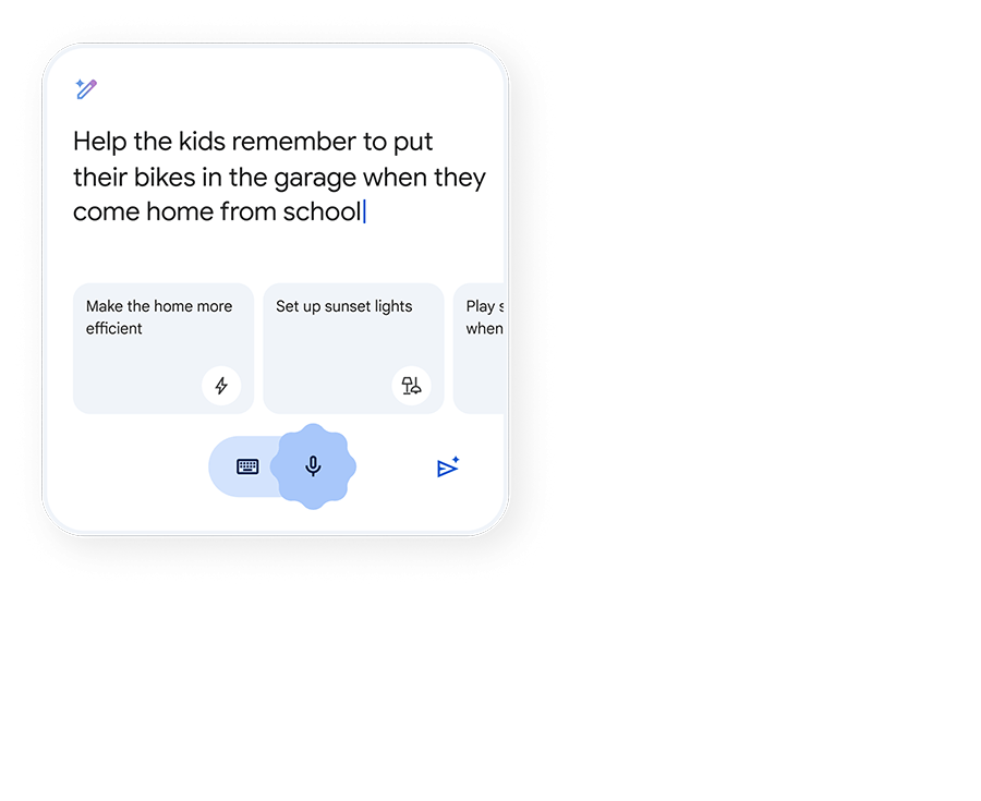 Automation screen with Gemini in the Google Home app