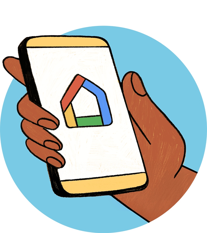 Google Home phone cartoon