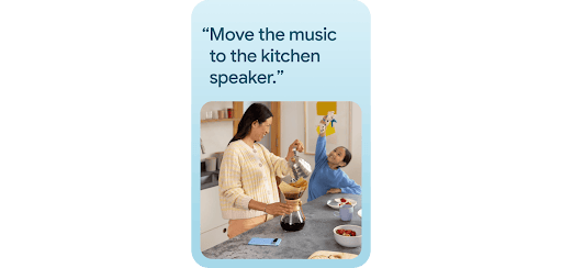 collage of google home ui widgets