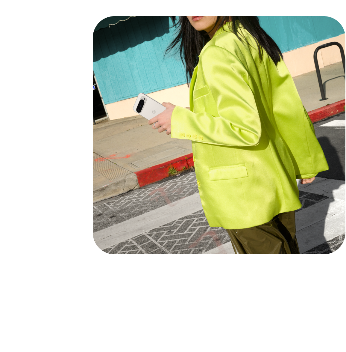 Person holding Google Pixel phone