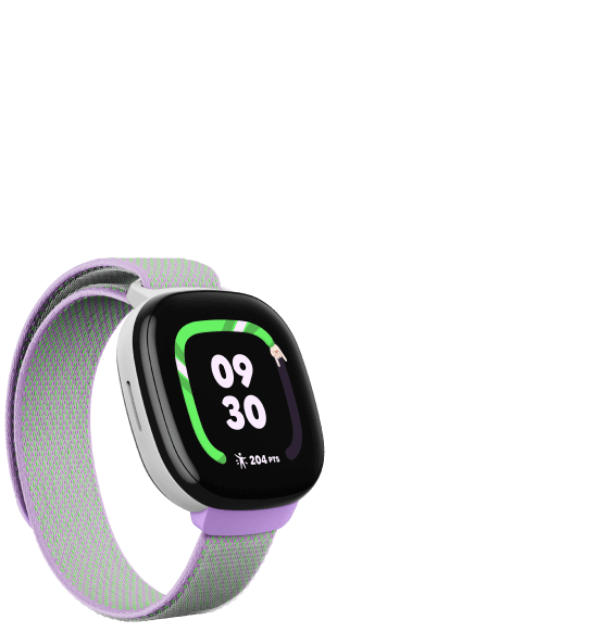 Fitbit Ace LTE watch showing the time