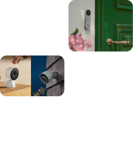 collage of google home ui widgets