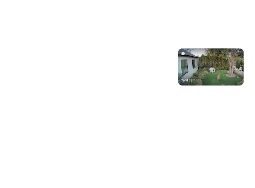 Image of Google Home camera feed in corner of TV screen