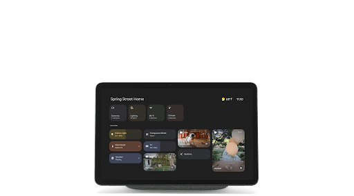 Google Home panel on Pixel Tablet