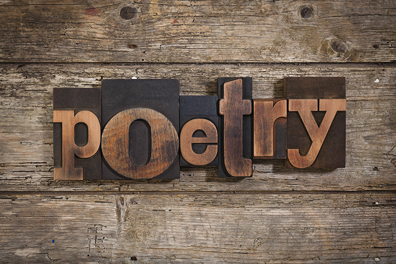 Poetry in metal letter type.