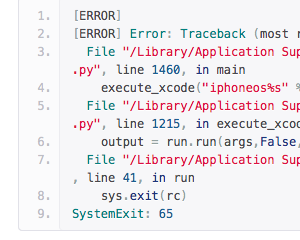 [Titanium Mobile] iPhoneへ実機転送するときにエラー「SystemExit: 65」が発生する場合