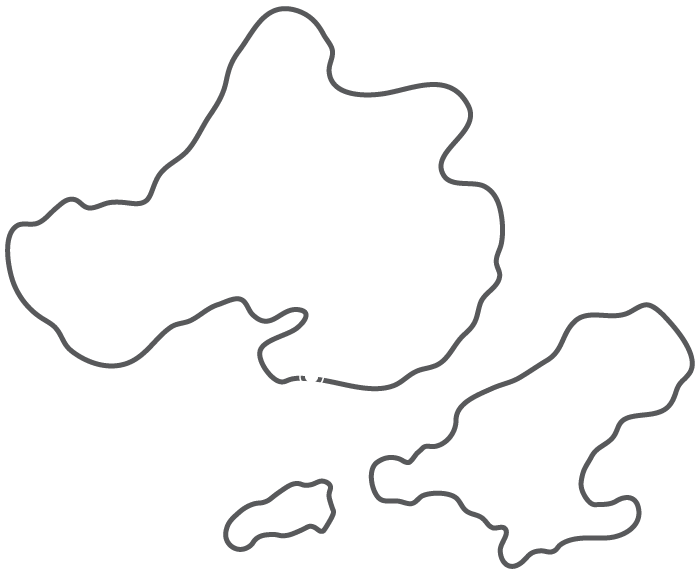 Illustrated map of Madison, WI showing outlines of 3 lakes, with location of Allen Centennial Garden indicated by white pin