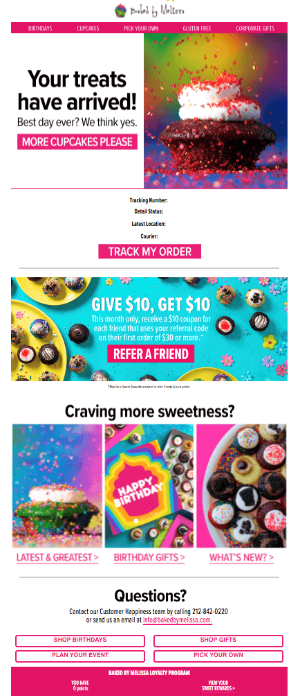 Creative Sample #1: Received delivery email
