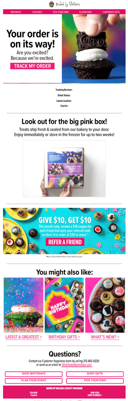 Creative Sample #2: Order in transit email