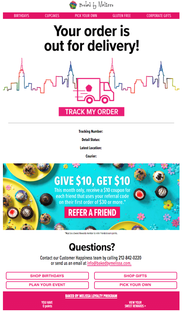 Creative Sample #3: Order out for delivery email