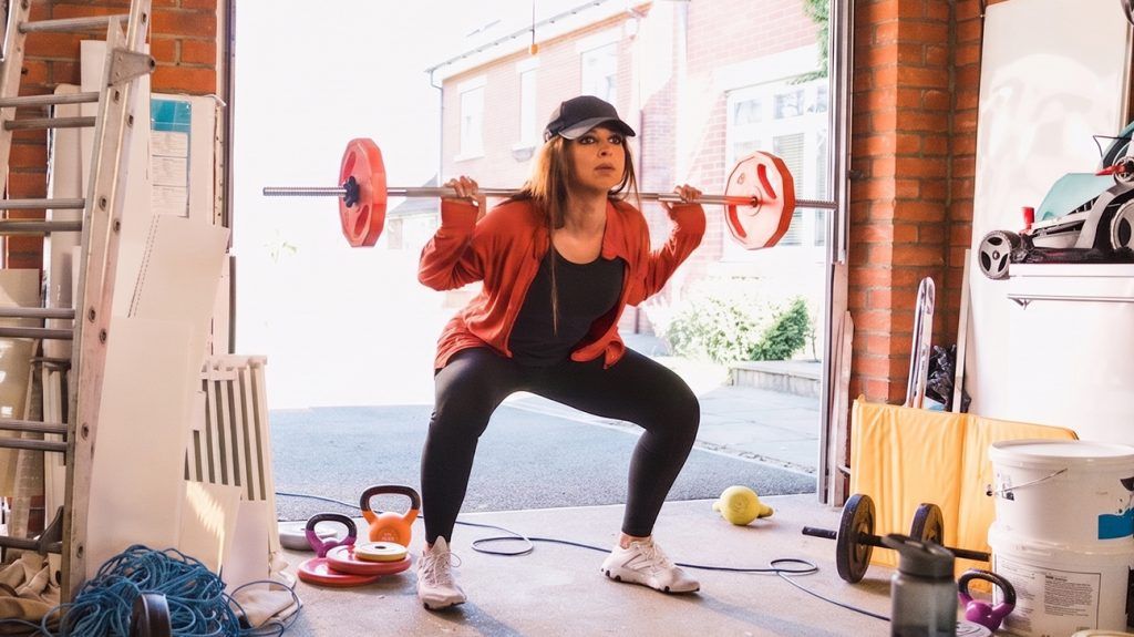 woman lifting weights