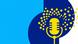 The graphic shows a stylized old studio microphone with dots flying away from it like a dandelion.