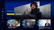 A picture of the DW SmartTV app menu showing three video thumbnails and a main picture in the background with a reporter in protective gear reporting from the scene