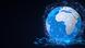 Symbolic image of the Earth as a globally connected planet, with lines and nodes linking different regions.